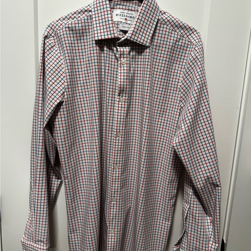 Mizzen+Main Men's Red and Blue Plaid Shirt